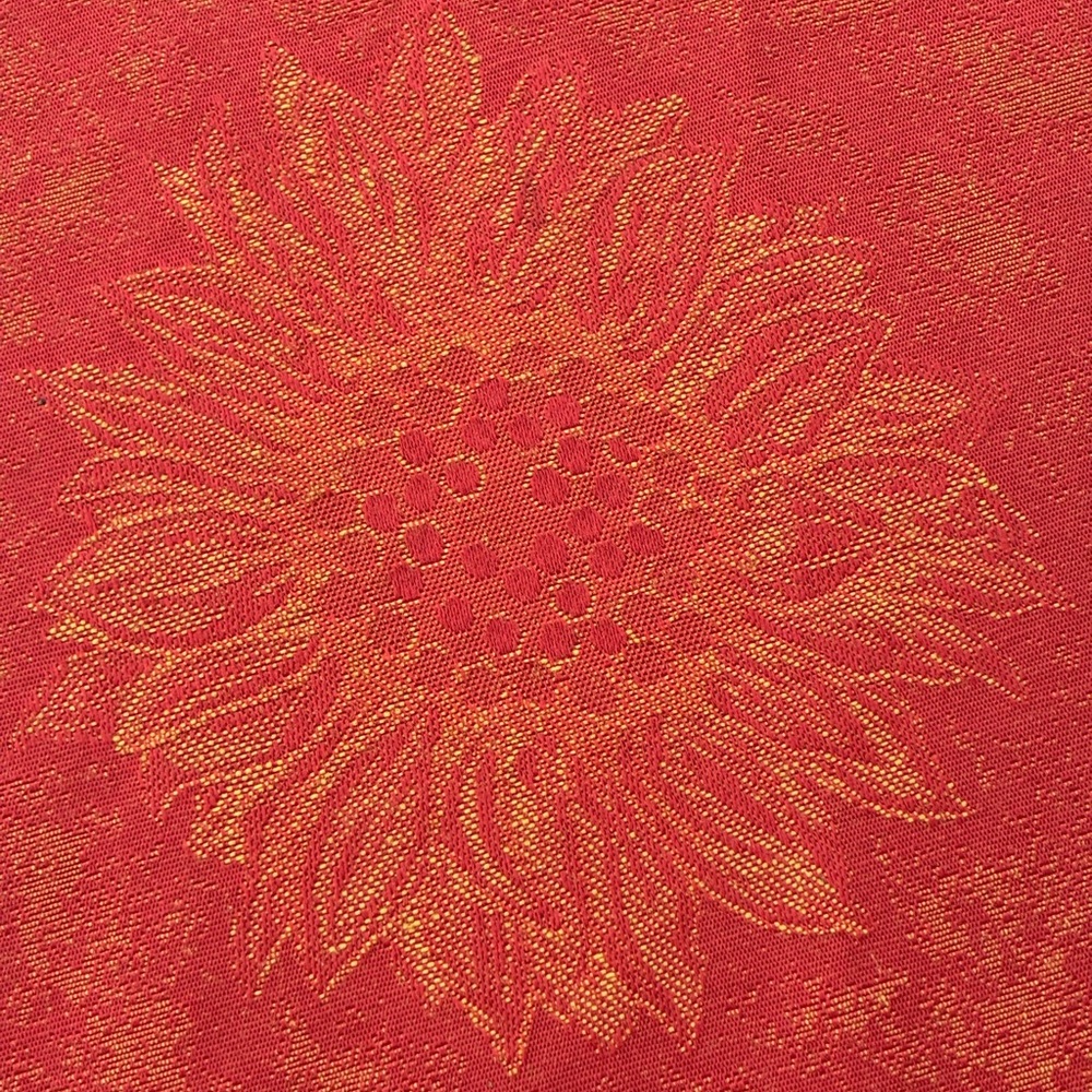 Amelie Michel French Sunflower Jacquard Round Tablecloth 40” burnt orange - Picture 4 of 6